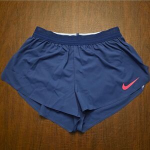 Nike Pro Elite 2" Brief Lined Running Shorts Made In USA Blue Men's Size M